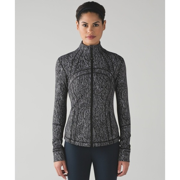 Lululemon Womens Define Jacket Black White Speckled Luon Full Zip Size 6 - Picture 1 of 10